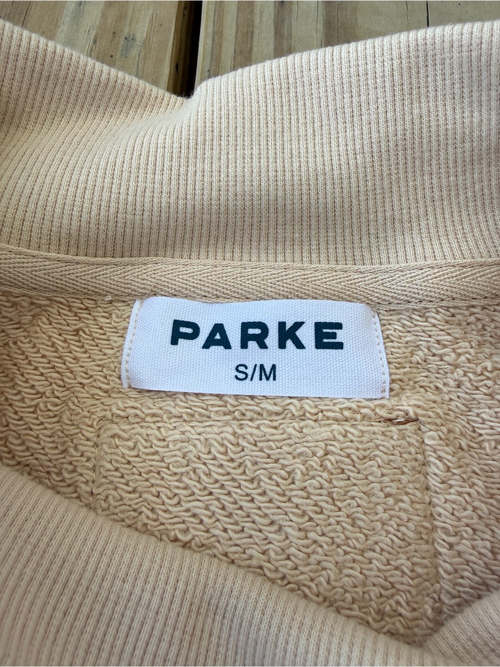 NEW Parke x Dunkin' Varsity Mockneck Latte Small/Medium Cream - Picture 4 of 7